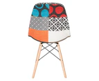 Replica Eames DSW Eiffel Chair | Fabric & Natural - Multicoloured V2