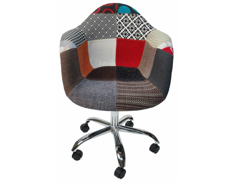 Replica Eames DAW / DAR Desk Chair | Fabric - Multicoloured V2