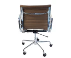 Replica Eames Mid Back Ribbed Leather Management Office Chair - Brown