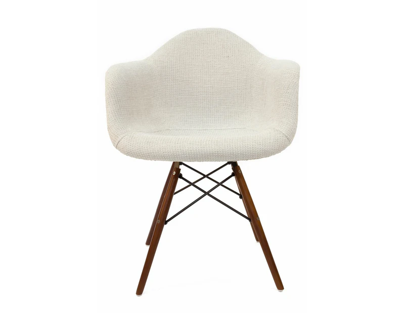 Replica Eames DAW Eiffel Chair | Fabric & Walnut - Texture Ivory