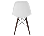 Replica Eames DSW Eiffel Chair | Plastic & Walnut - White