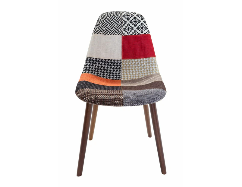 Replica Eames DSW Hal Inspired Chair | Fabric & Walnut - Multicoloured V2