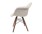 Replica Eames DAW Eiffel Chair | Fabric & Walnut - Texture Ivory