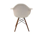 Replica Eames DAW Eiffel Chair | Fabric & Walnut - Texture Ivory