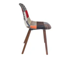 Replica Eames DSW Hal Inspired Chair | Fabric & Walnut - Multicoloured V2