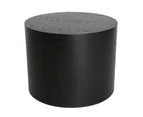 Woody Round Wood Side Table - Black