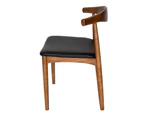 Replica Hans Wegner Elbow Chair CH20 - Walnut & Black