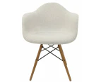 Replica Eames DAW Eiffel Chair | Fabric & Natural - Texture Ivory