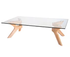Murf Collection | Rectangular Glass Coffee Table - Natural
