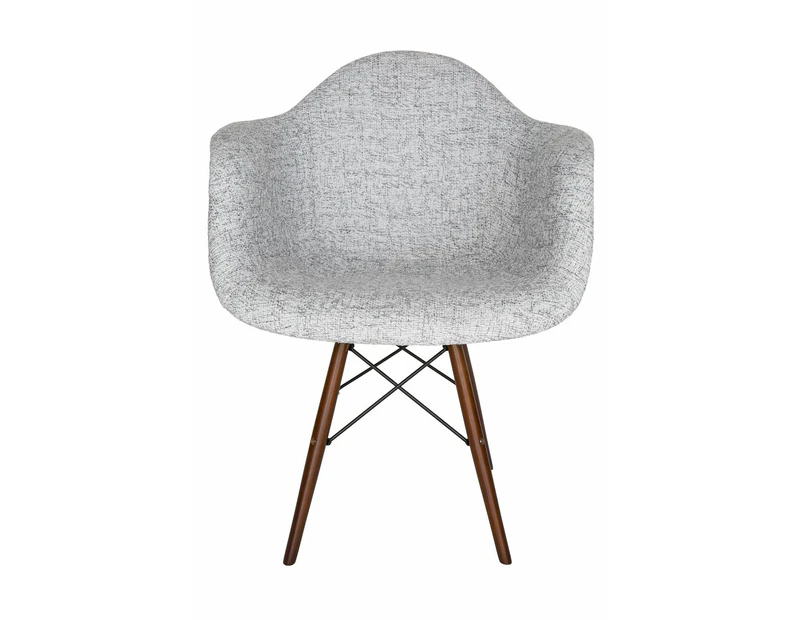 Replica Eames DAW Eiffel Chair | Fabric & Walnut - Textured Light Grey
