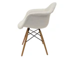 Replica Eames DAW Eiffel Chair | Fabric & Natural - Texture Ivory