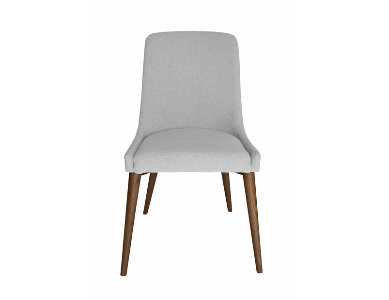 Dakota Dining Chair | Walnut Legs - Light Grey Fabric