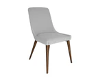 Dakota Dining Chair | Walnut Legs - Light Grey Fabric