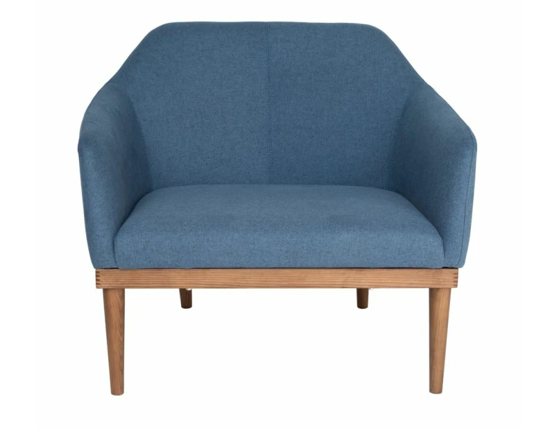 Bojan Arm Chair | Walnut Legs - Blue Fabric