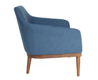 Bojan Arm Chair | Walnut Legs - Blue Fabric