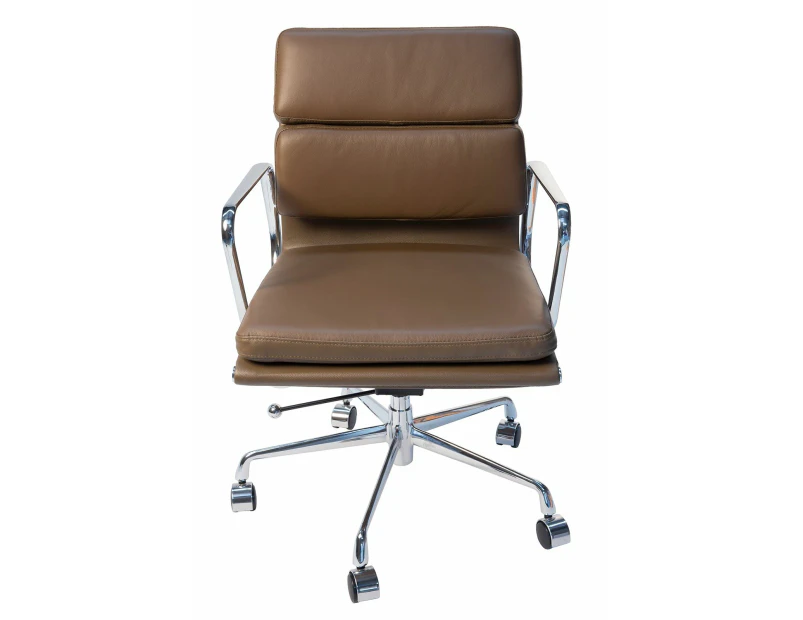 Replica Eames Mid Back Soft Pad Management Desk / Office Chair - Brown