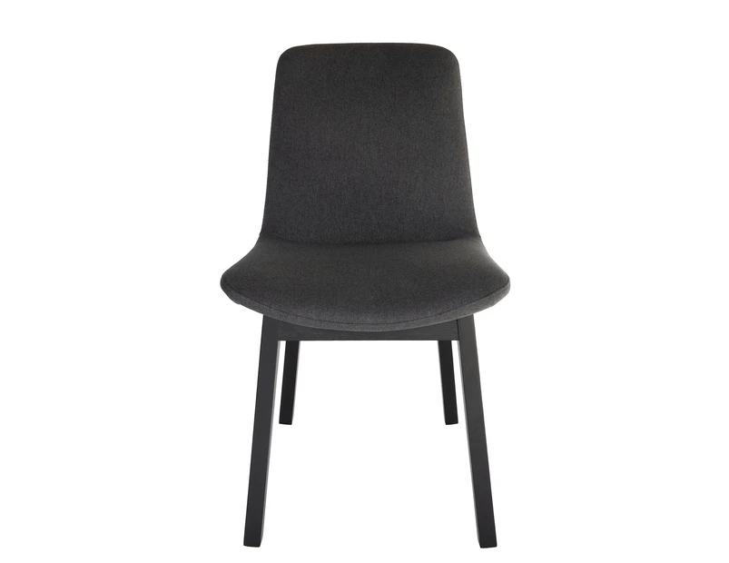 Cozy Dining Chair | Black Legs - Dark Grey Fabric