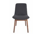 Cozy Dining Chair | Walnut Legs - Dark Grey Fabric