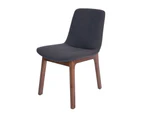 Cozy Dining Chair | Walnut Legs - Dark Grey Fabric