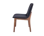 Cozy Dining Chair | Walnut Legs - Dark Grey Fabric