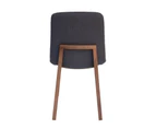 Cozy Dining Chair | Walnut Legs - Dark Grey Fabric