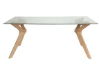 Murf Collection | Rectangular Glass Dining Table | 180cm - Natural