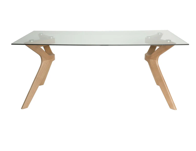 Murf Collection | Rectangular Glass Dining Table | 180cm - Natural