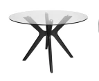 Doreen Collection | Round Glass Dining Table | 120cm - Black