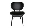 Nobu Dining Chair | Black Legs - Black PU Leather