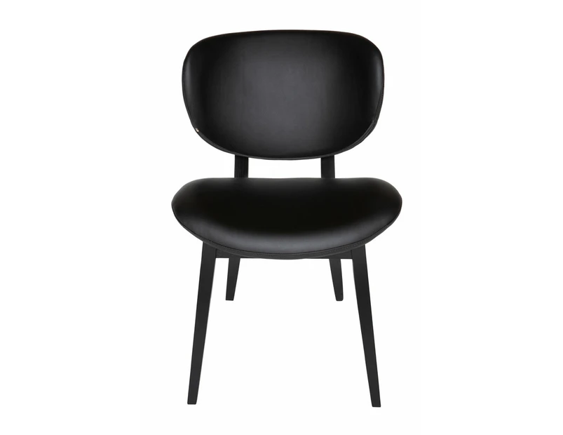 Nobu Dining Chair | Black Legs - Black PU Leather