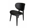 Nobu Dining Chair | Black Legs - Black PU Leather