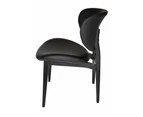 Nobu Dining Chair | Black Legs - Black PU Leather