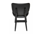 Nobu Dining Chair | Black Legs - Black PU Leather