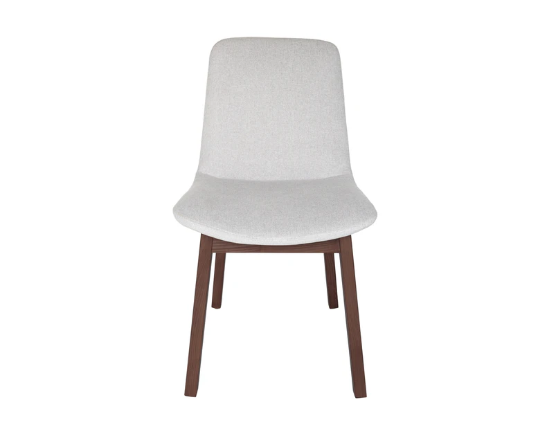 Cozy Dining Chair | Walnut Legs - Light Grey Fabric