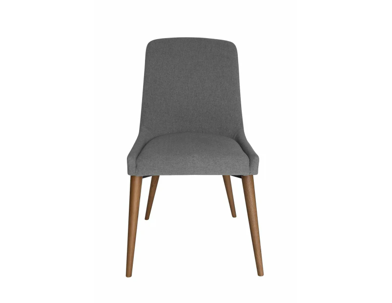 Dakota Dining Chair | Walnut Legs - Grey Fabric