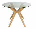 Doreen Collection | Round Glass Dining Table | 100cm - Natural