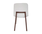 Cozy Dining Chair | Walnut Legs - Light Grey Fabric