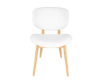 Nobu Dining Chair | Natural Legs - White PU Leather