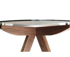 Amber Collection | Round Glass Dining Table | 90cm - Walnut
