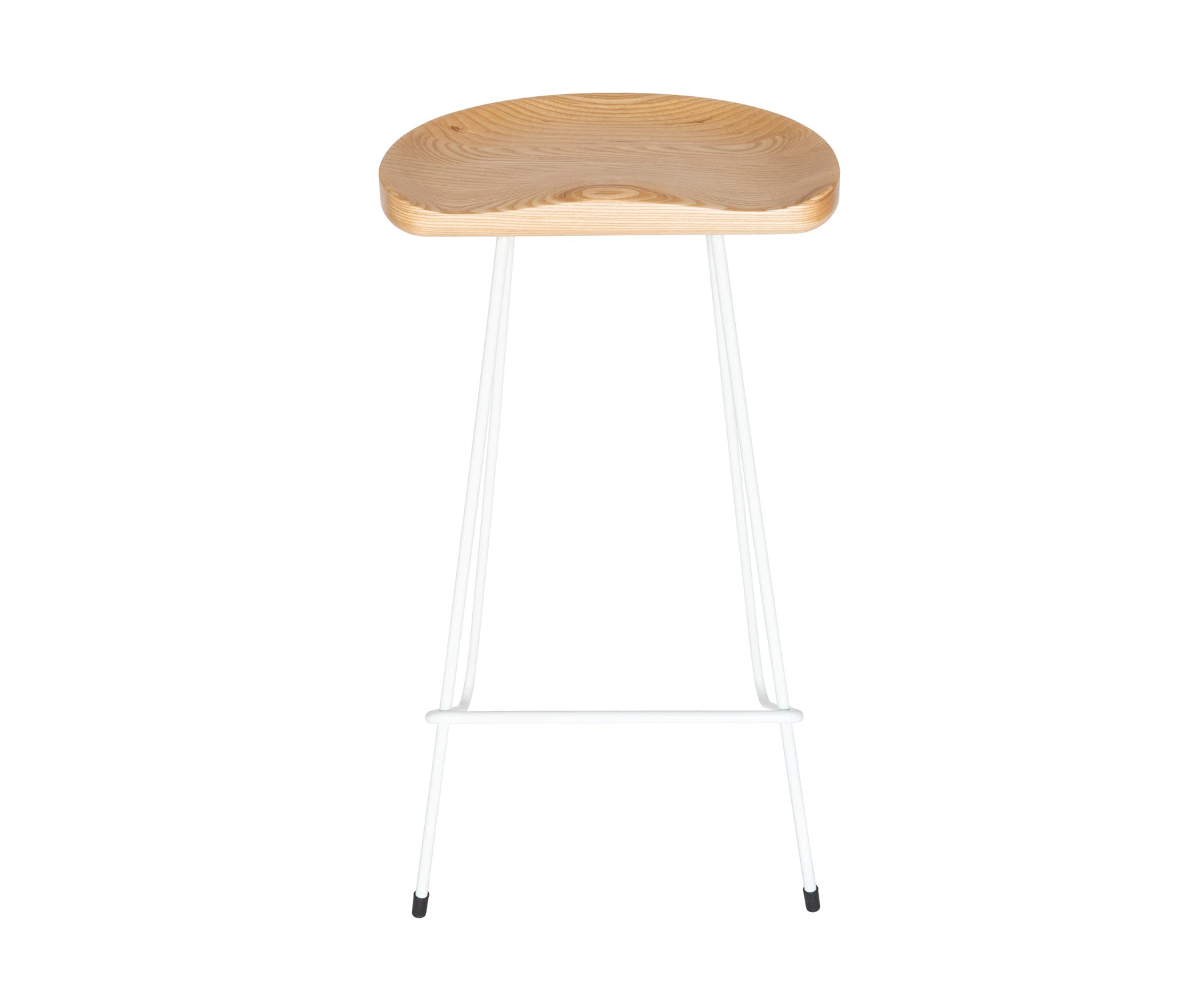 Berny Industrial Stool | 66cm - White & Natural