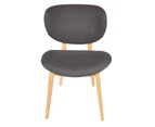 Nobu Dining Chair | Natural Legs - Dark Grey Fabric