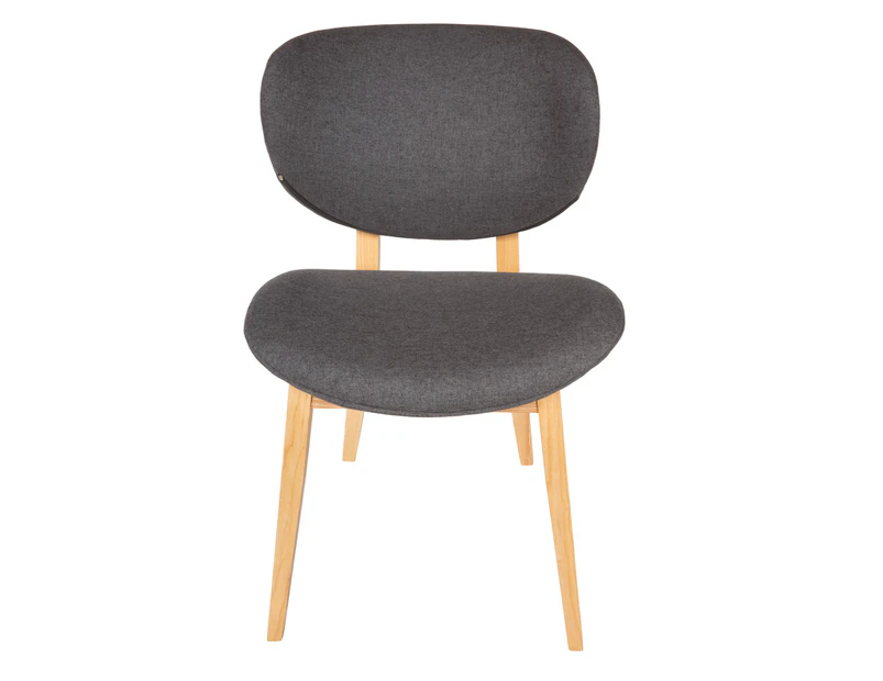 Nobu Dining Chair | Natural Legs - Dark Grey Fabric