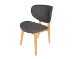 Nobu Dining Chair | Natural Legs - Dark Grey Fabric