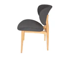 Nobu Dining Chair | Natural Legs - Dark Grey Fabric