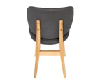 Nobu Dining Chair | Natural Legs - Dark Grey Fabric