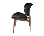 Nobu Dining Chair | Walnut Legs - Black PU Leather