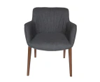 Victoria Dining Chair | Walnut Legs - Dark Grey Fabric