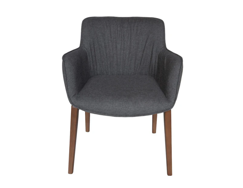 Victoria Dining Chair | Walnut Legs - Dark Grey Fabric