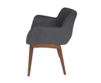 Victoria Dining Chair | Walnut Legs - Dark Grey Fabric