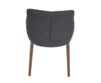 Victoria Dining Chair | Walnut Legs - Dark Grey Fabric